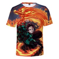 T-shirt Demon Slayer Tanjiro Dragon de Feu
