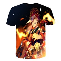 T-shirt Demon Slayer Tanjiro Flammes dos