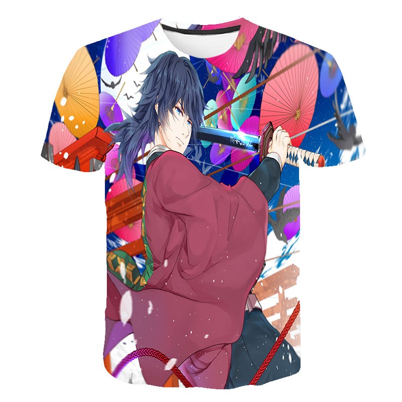 T-shirt Demon Slayer Giyu Tomioka – Homme – Blanc – Taille M – Coton