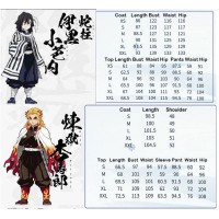 Guide tailles costume Kyojuro Demon Slayer